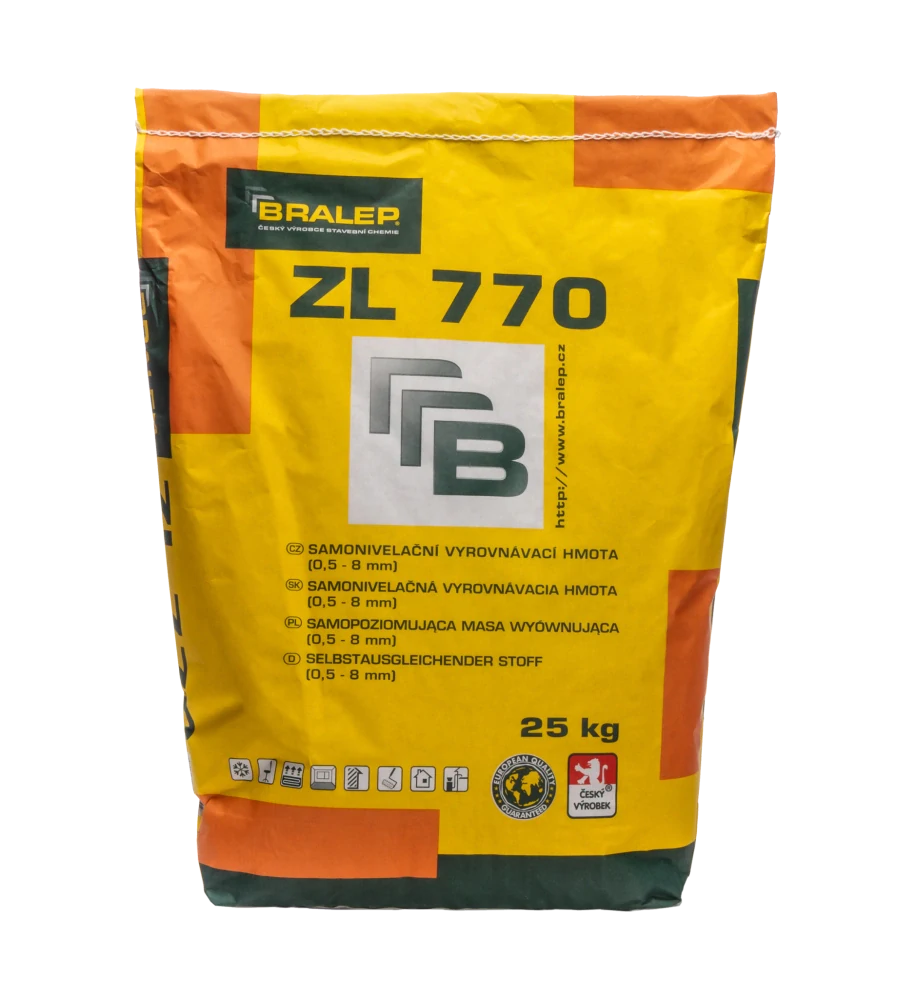 Jemná samonivelační vyrovnávací hmota, šedé barvy, pro tloušťku vrstvy 0,5 – 8 mm BRALEP ZL 770