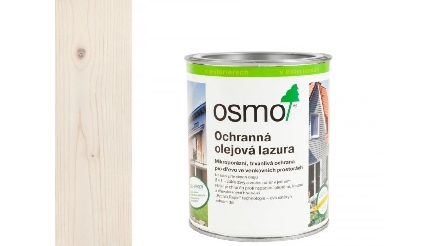 OSMO 900 Bílá olejová lazura polomat 0,75 l