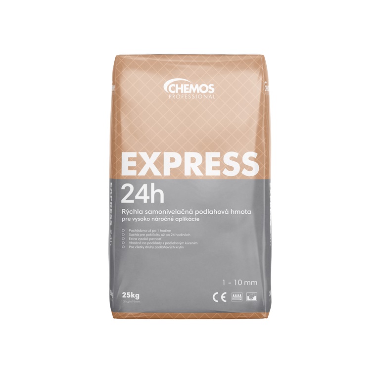 Rychlá samonivelační hmota CHEMOS Express 24h – 1–10 mm, 25 kg