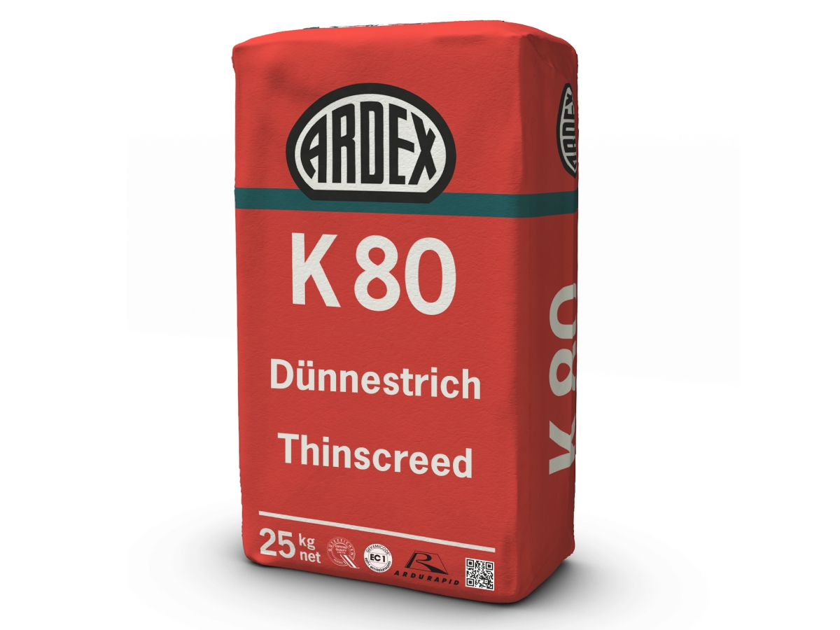Tenkovrstvý litý potěr ARDEX K80 5–50 mm 25 kg