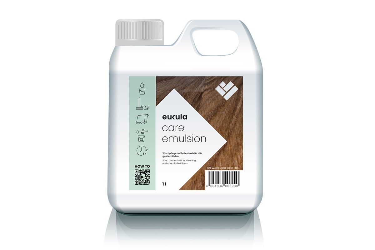 Eukula Care Emulsion – mýdlový čistič pro olejované dřevo a korek 1l