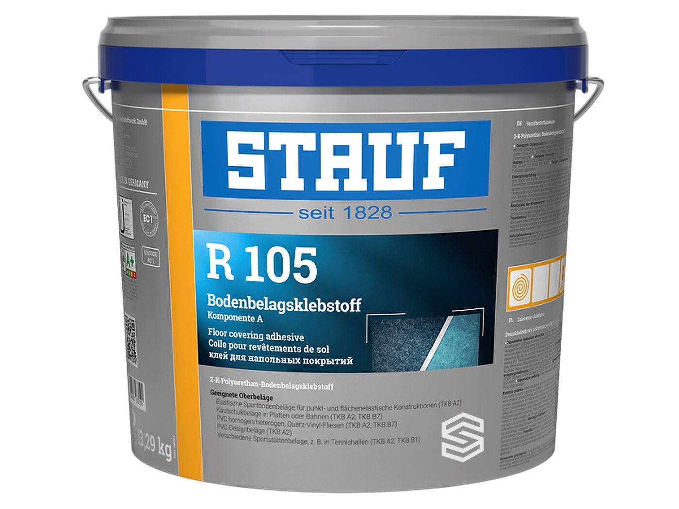 2K PU lepidlo na PVC, LVT, gumu a textil STAUF R 105 (6,9 kg) – interiér i exteriér