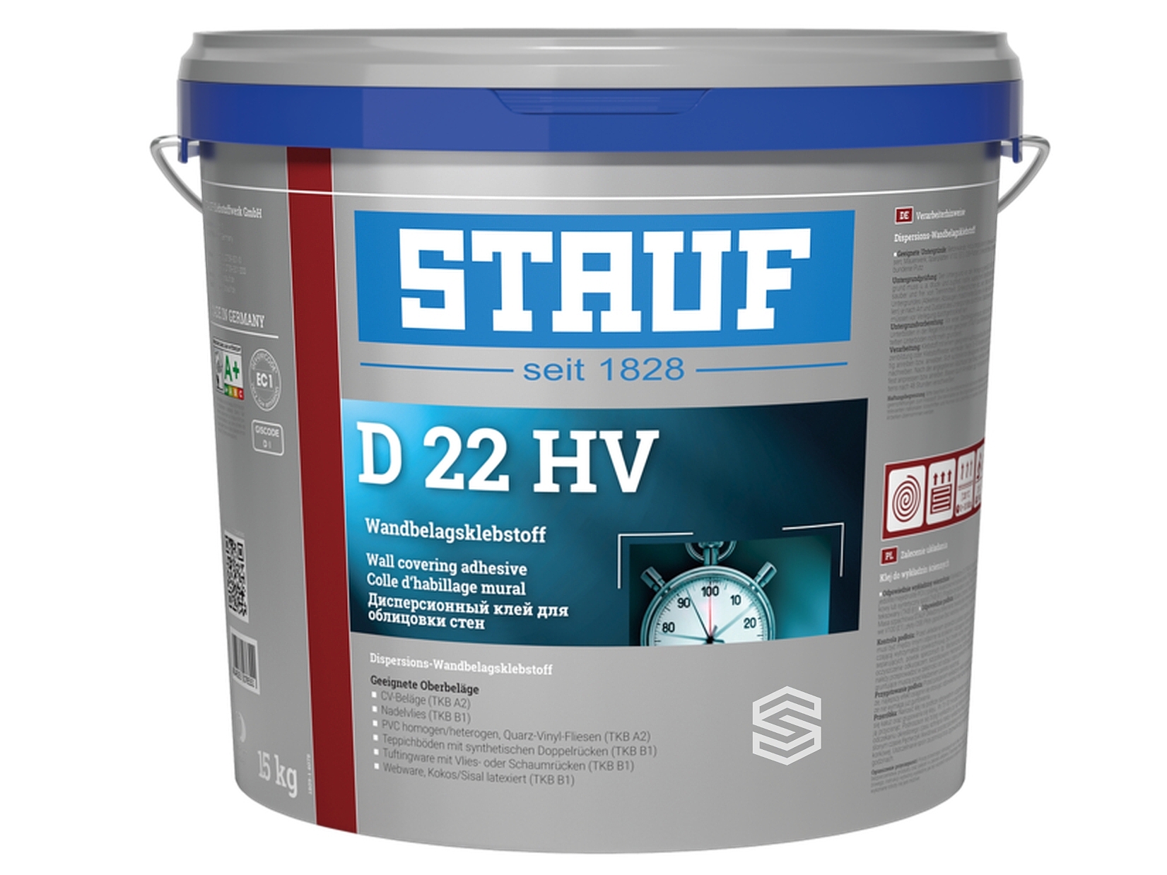 Disperzní lepidlo na stěny a schody STAUF D 22 HV (15 kg) – vysoká lepivost, EC1