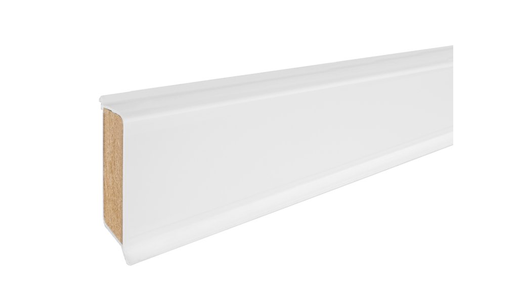 Jádrová soklová lišta CUBU flex life 40 – Bílá, 12,6 × 40 × 2500 mm