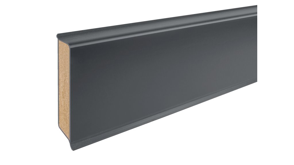 Jádrová soklová lišta CUBU flex life 60 – 1209 Antracit, 12,6 × 60 × 2500 mm