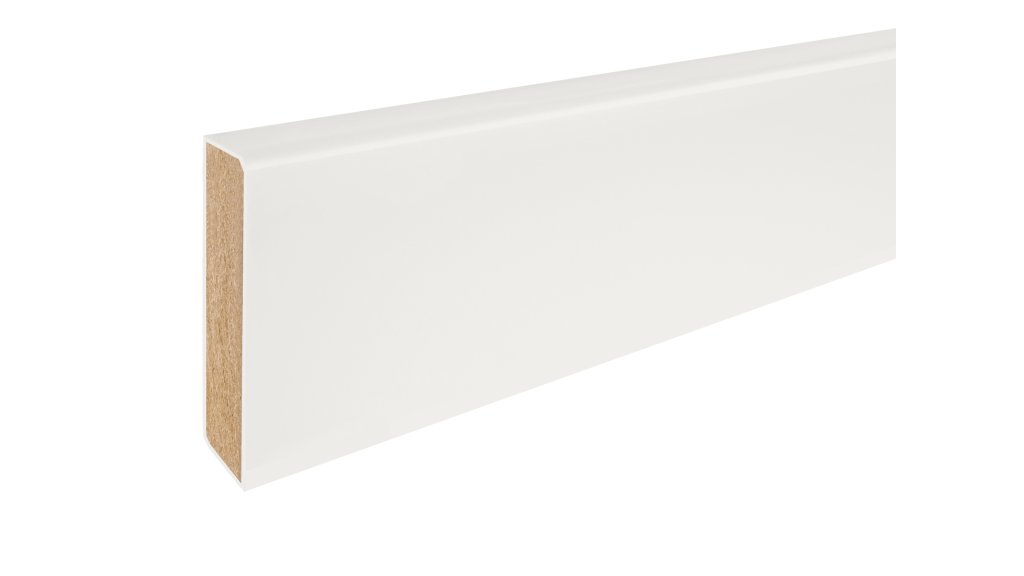 Jádrová soklová lišta CUBU flex life 60 – 1013 Bílá, výška 57 mm