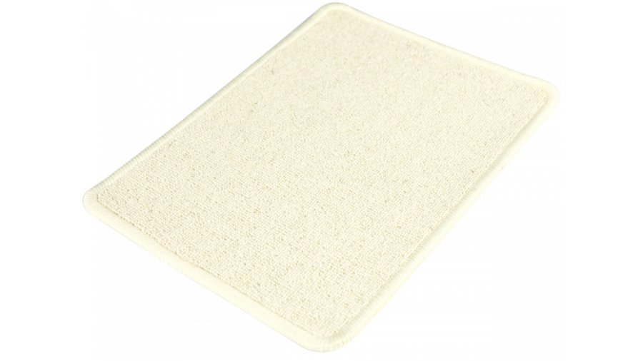 Vlněný koberec Dublin 202 White – smetanová, smyčkový, šíře 4 m