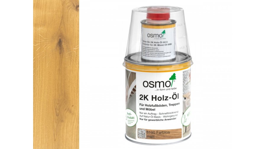Osmo 6100 2K Olej na dřevo bezbarvý mat 1 l