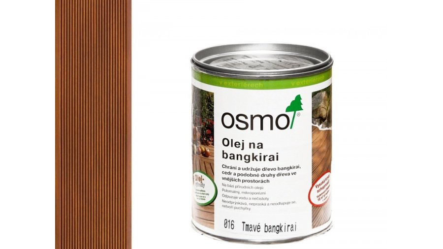 Osmo 016 Bangkirai tmavý olej na dřevěné terasy 0,75 l – pigmentovaný terasový olej