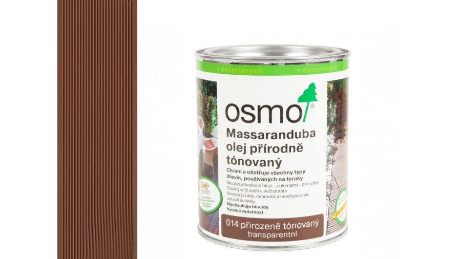 OSMO 014 Massaranduba olej na dřevěné terasy 0,75 l – pigmentovaný terasový olej