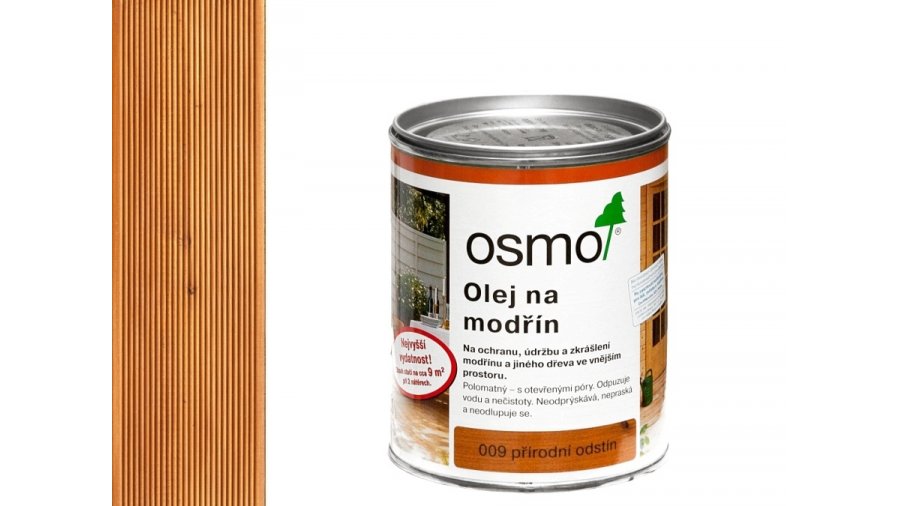 OSMO 009 Modřín olej na dřevěné terasy 0,75 l – pigmentovaný terasový olej