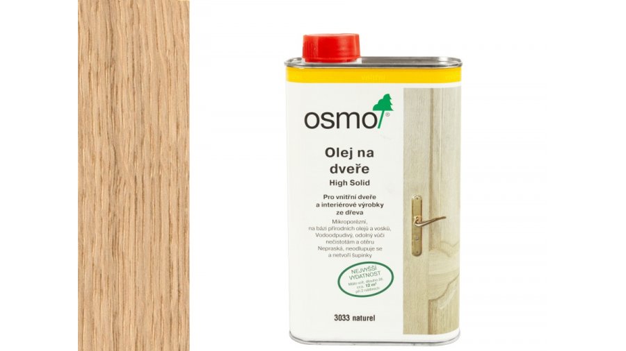 Osmo 3033 RAW olej na dveře Naturel – bezbarvý mat, 1 l