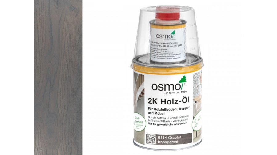 Osmo 6114 2K Olej na dřevo Grafit mat 1 l