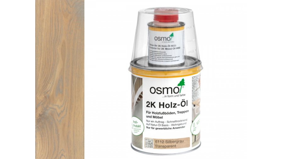 Osmo 6112 2K Olej na dřevo Stříbrně šedá mat 1 l
