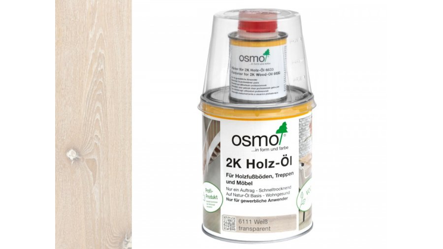 Osmo 6111 2K Olej na dřevo Bílý mat 1 l