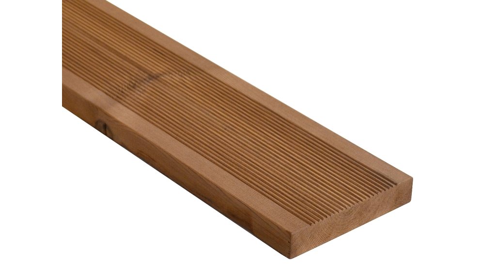 Terasové prkno Borovice Thermo jemná drážka 26 × 140 × 3600 mm