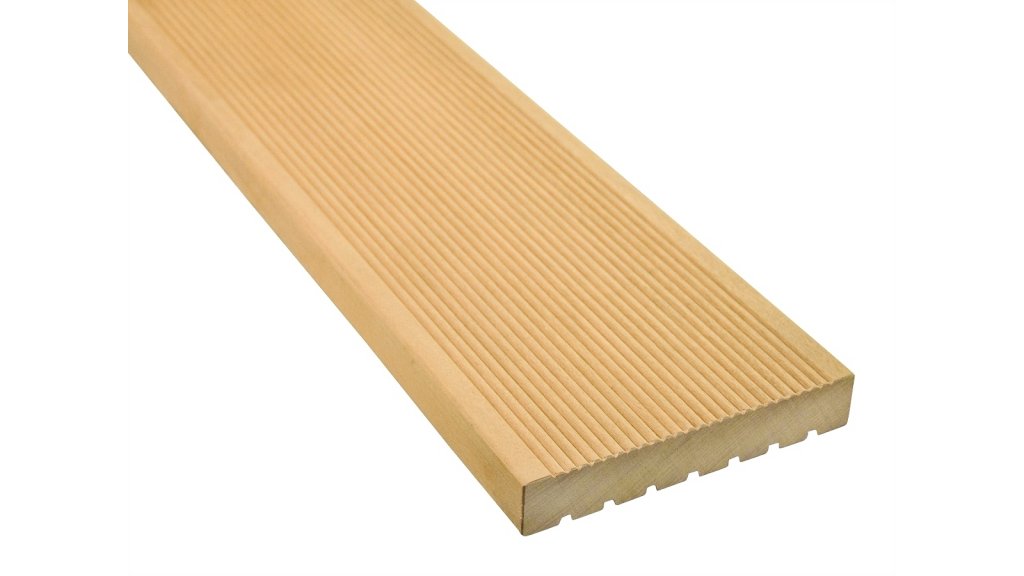 Terasové prkno Garapa 25 × 145 s jemnou i hrubou drážkou