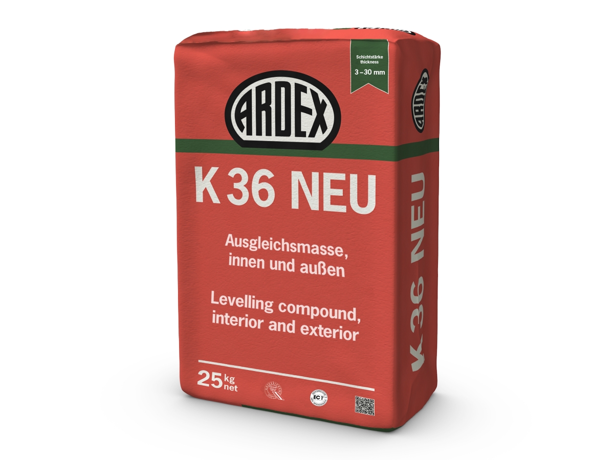 Samonivelační vyrovnávací hmota ARDEX K 36 NEU – 3–30 mm, 25 kg