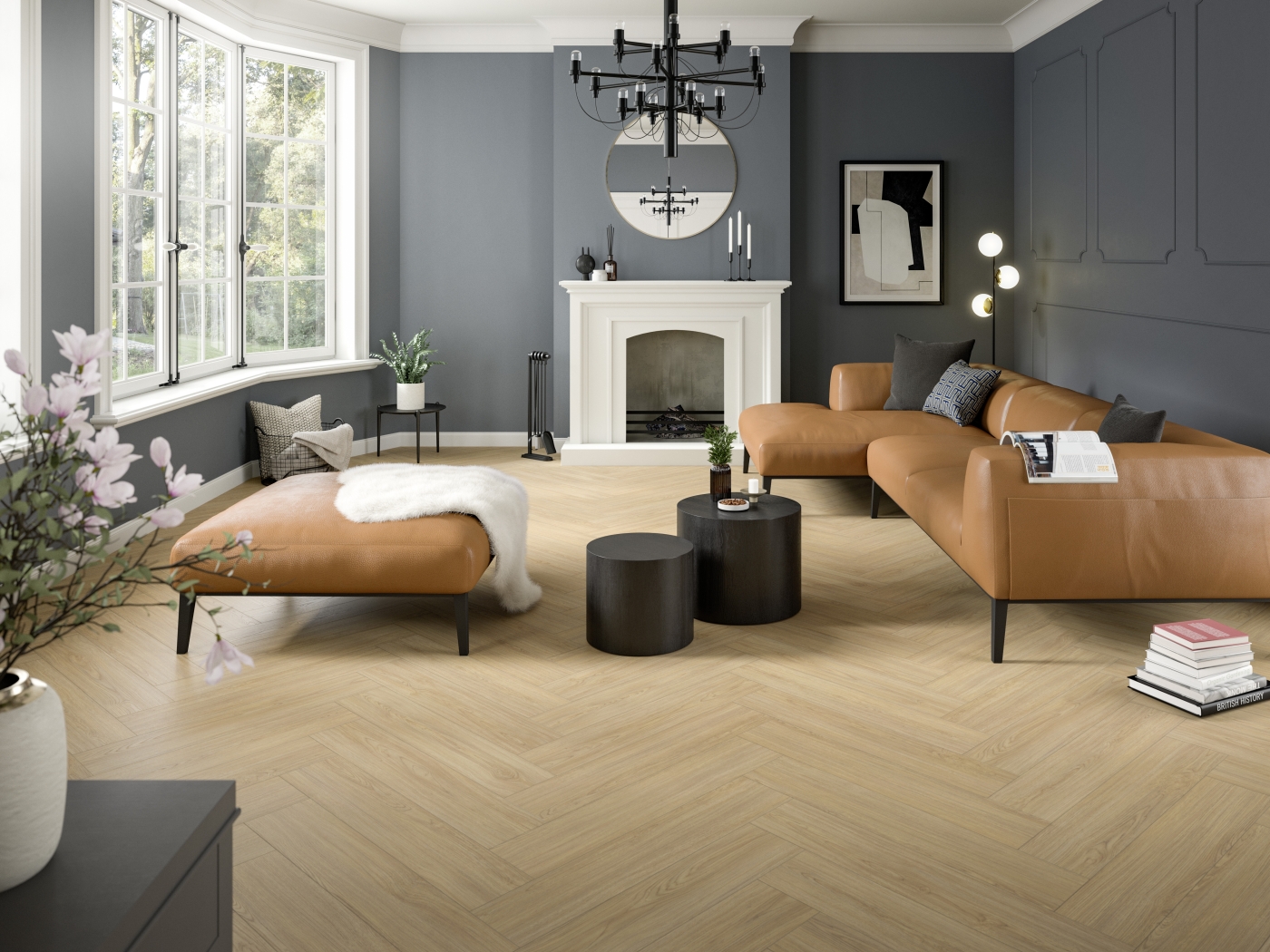 Laminátová podlaha Egger NatureSense Herringbone Dub Casella přírodní EL2152HB