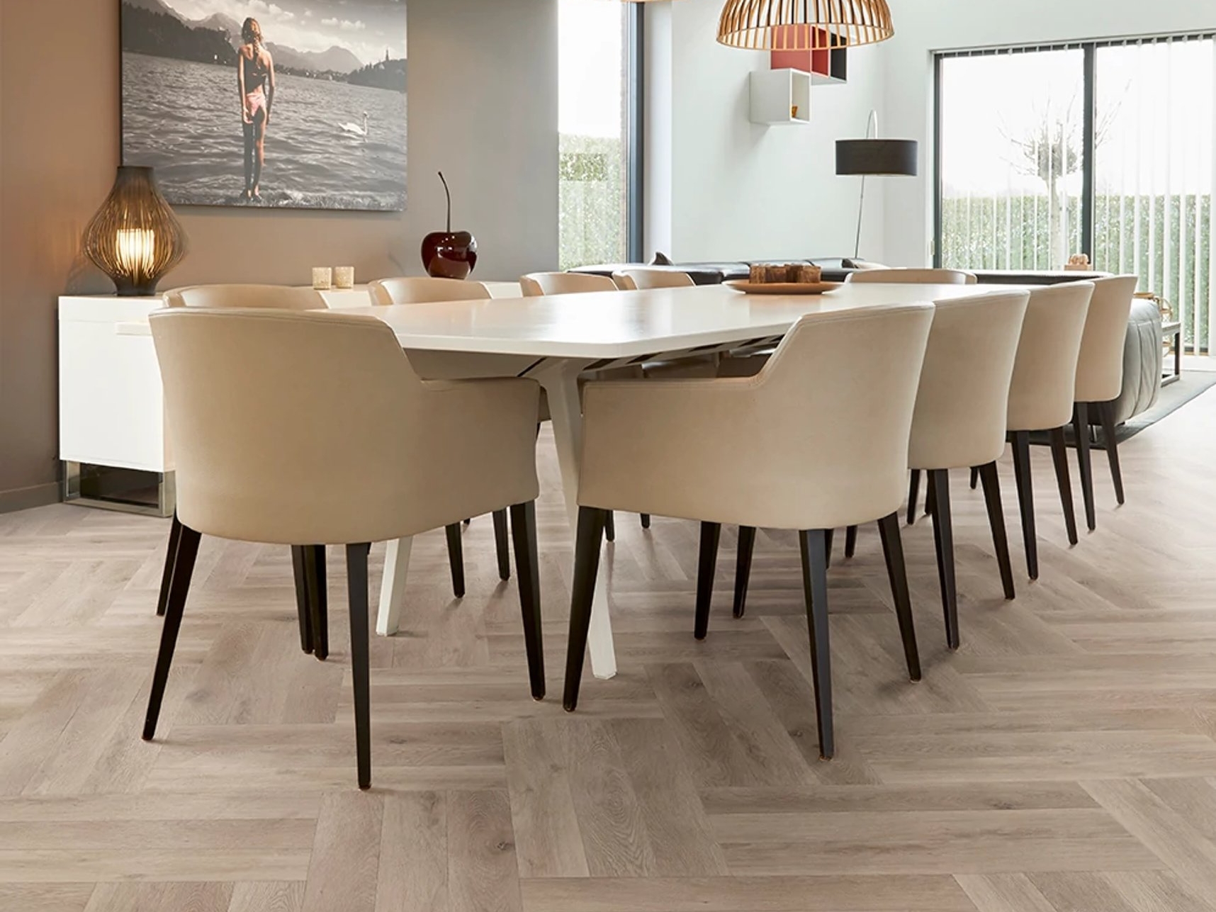 Vinylová podlaha lepená COREtec Flexile Herringbone Meadow