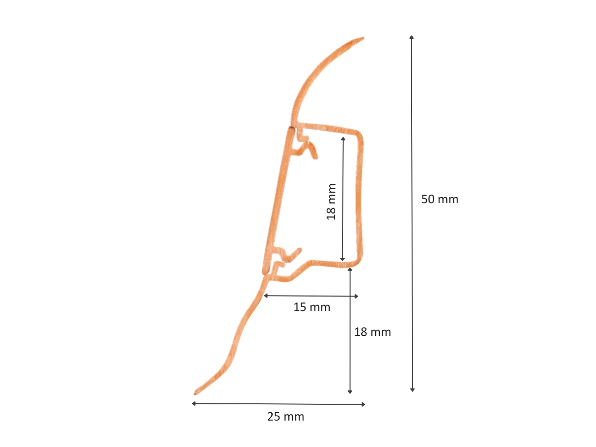 Soklová lišta pro kabely Döllken SLK 50 W472 Pekan Granit – 25 × 50 mm