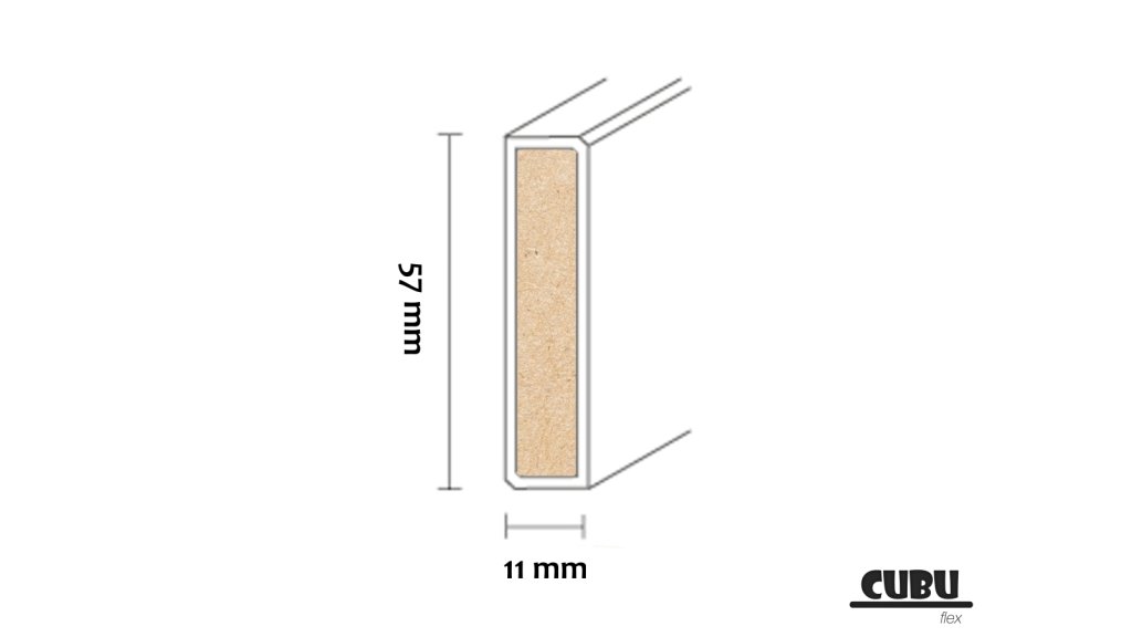 Jádrová soklová lišta CUBU flex life 60 Bílá, bez rtu