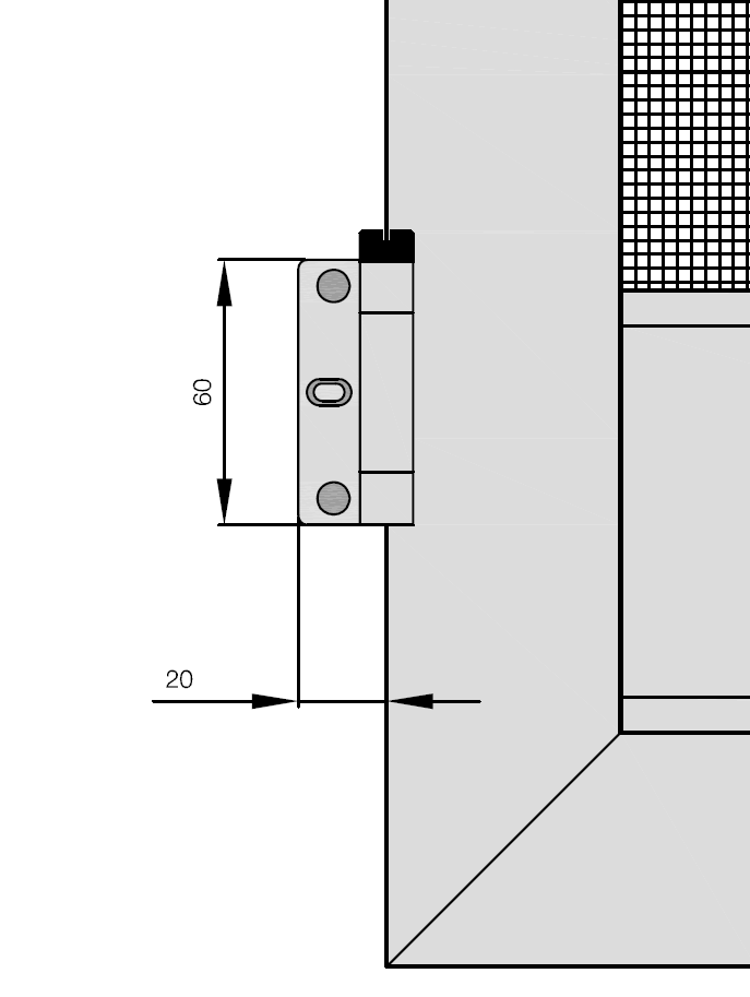 Standardní pant dveřní sítě
