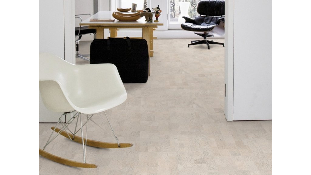 Korková podlaha plovoucí Premier kompozit Parketa bílá UV lak