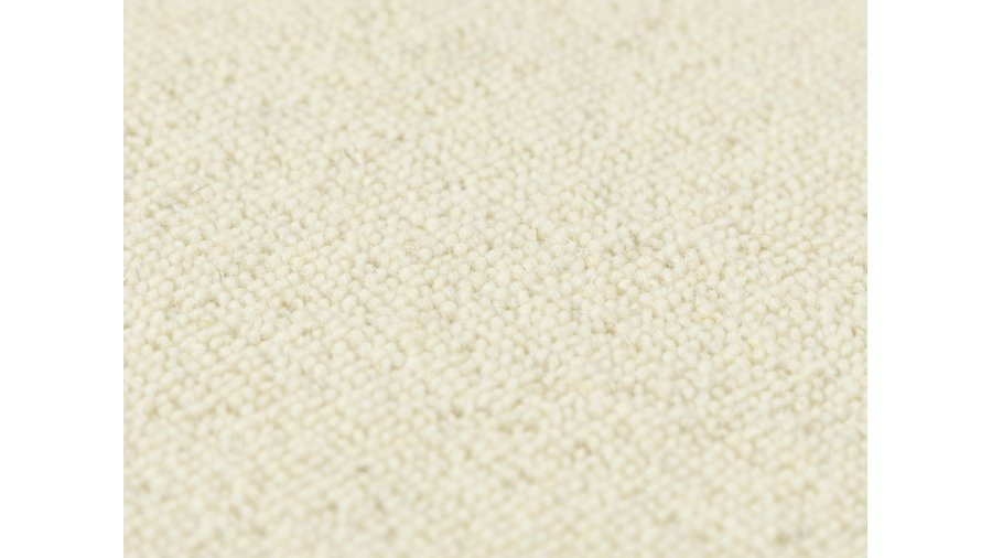 Vlněný koberec Dublin 202 White – smetanová, smyčkový, šíře 4 m