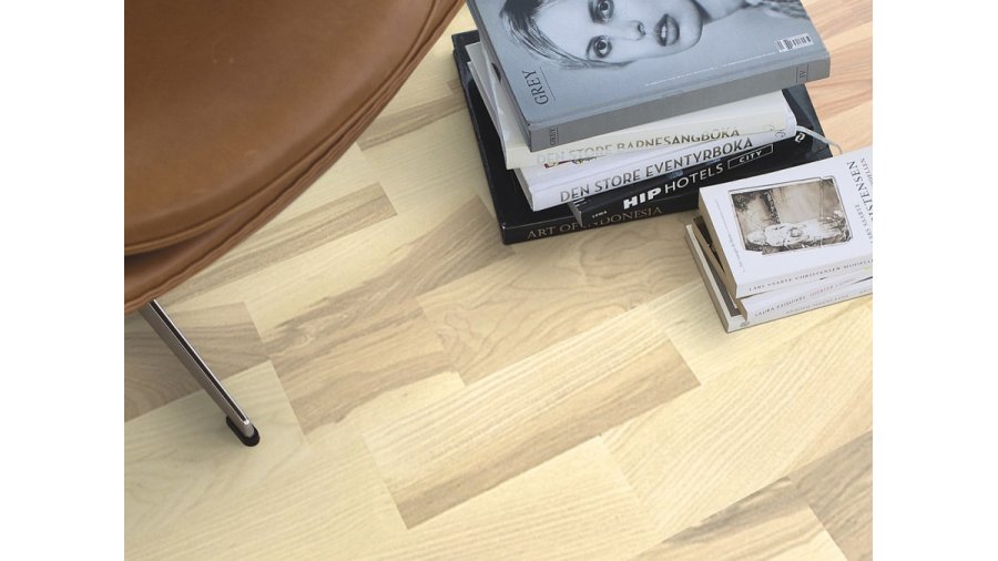 Dřevěná podlaha Designwood Jasan bílý Marcato – 3-lamela, lak Live Matt