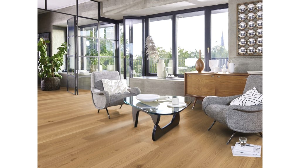 Dřevěná podlaha Dub Animoso - prkno 2V, lak Live Matt