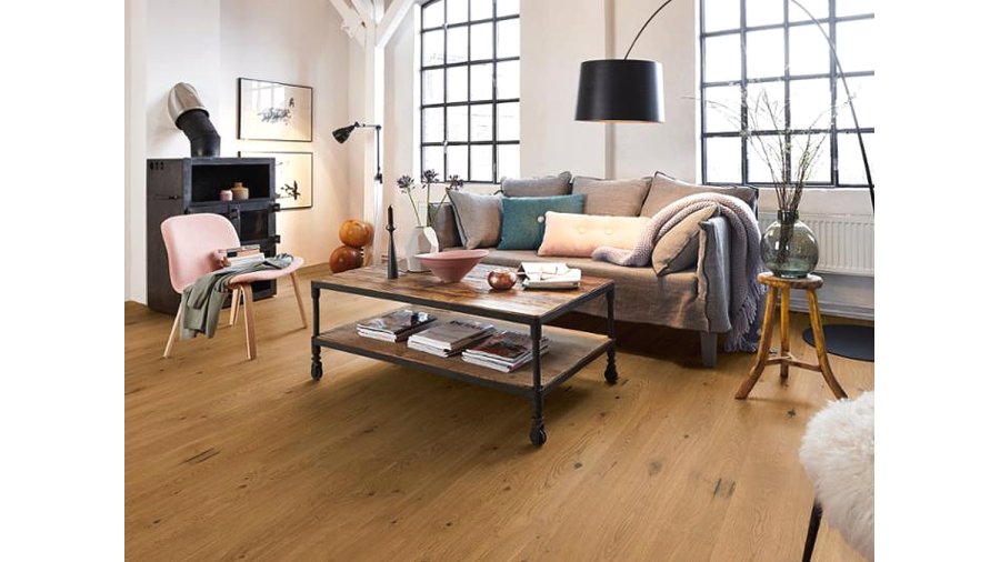 Dřevěná podlaha Dub Honey Vivo – prkno 2V, olej Live Natural