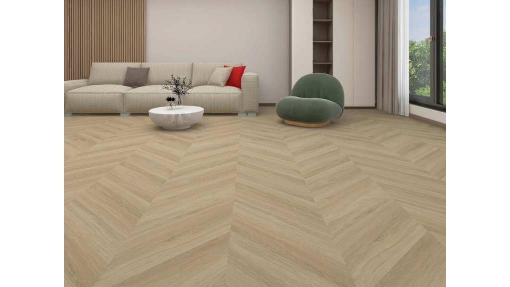 Vinylová podlaha lepená Aspecta Contours Chevron GD55 Almond