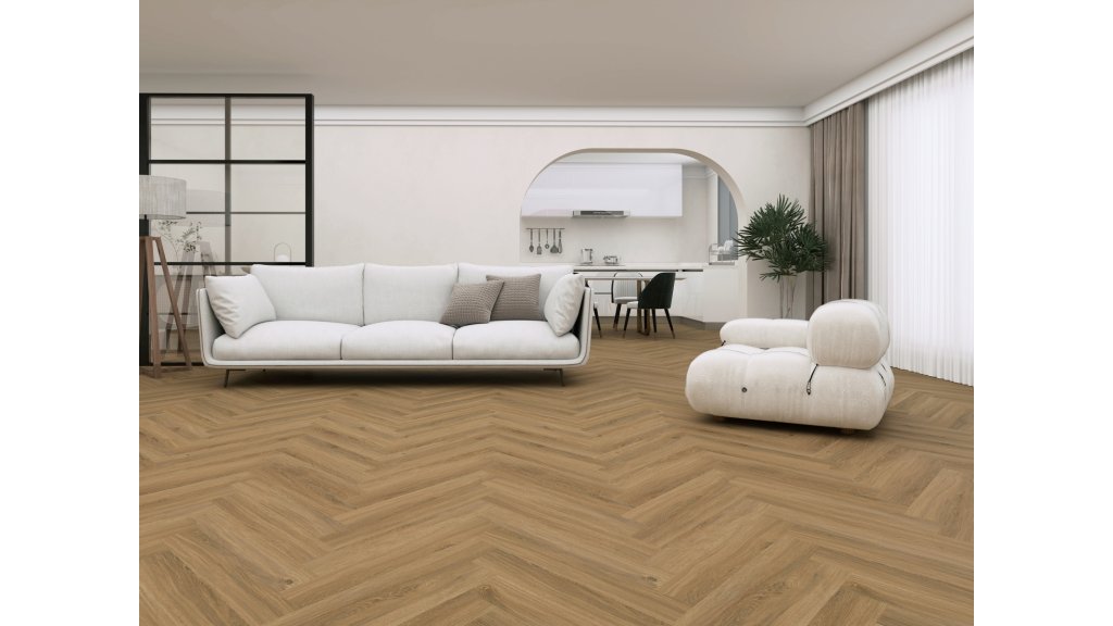 Vinylová podlaha lepená Aspecta Contours Herringbone GD55 Macadamia