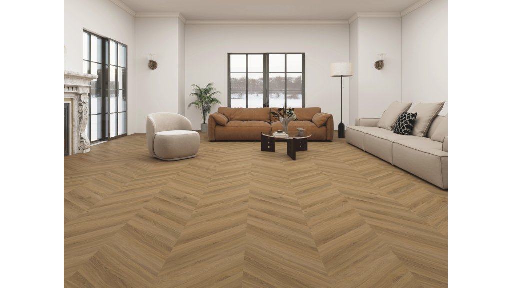 Vinylová podlaha lepená Aspecta Contours Chevron GD55 Macadamia