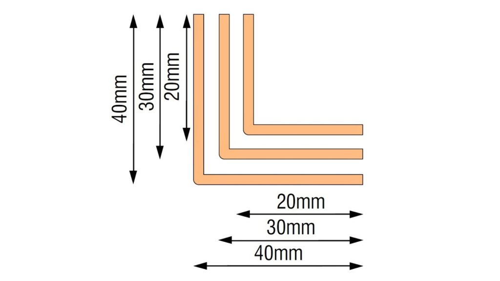 PVC ochranný roh na zeď Profilteam – Bílý, 40 × 40 × 2700 mm