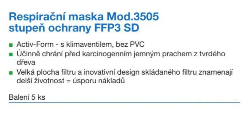 Respirační maska Mod.3505/bal. 5ks