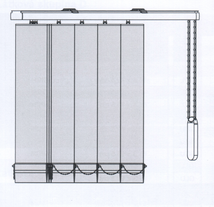 Závaží provázku vertikální žaluzie