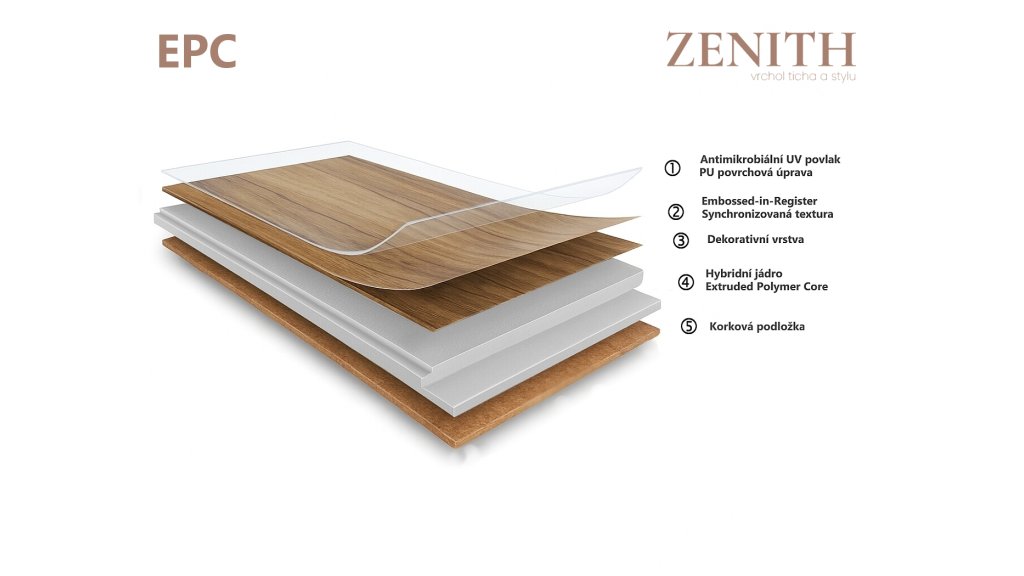 Hybridní vinylová podlaha Zenith EPC Ambra 6,5 mm