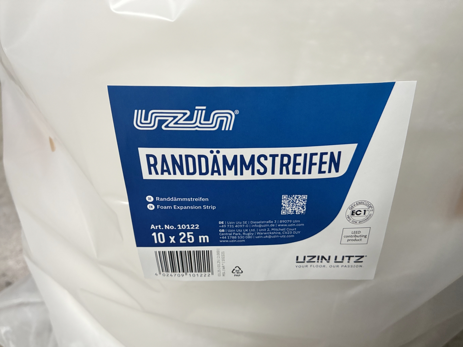 Dilatační páska samolepicí UZIN Randdämmstreifen – PE 5 × 50 mm, délka 25 bm