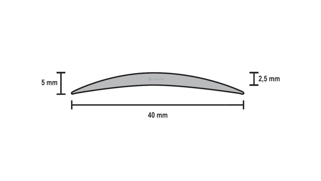 Přechodová lišta samolepící oblá Profilteam – Sahara E20 (elox) – 40 × 930 mm