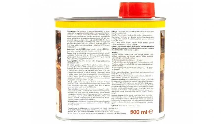 Osmo 3028 Top Olej bezbarvý – polomat pro kuchyňské pracovní desky, 0,5 l