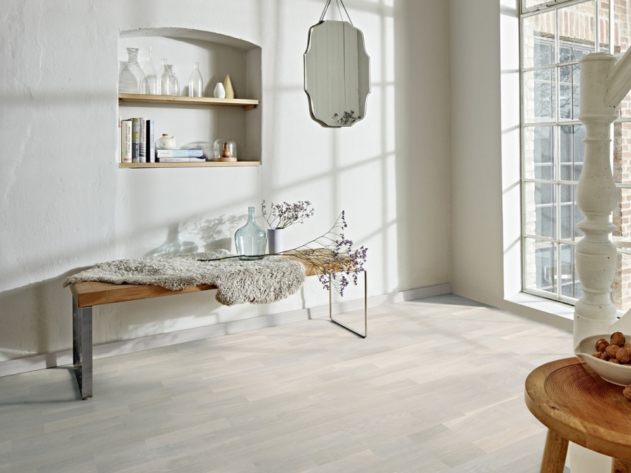 Dřevěná podlaha třívrstvá Boen Designwood Dub bílý Super Concerto