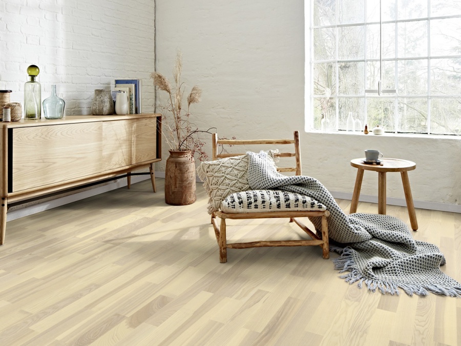 Dřevěná podlaha třívrstvá Boen Designwood Jasan bílý Mercato