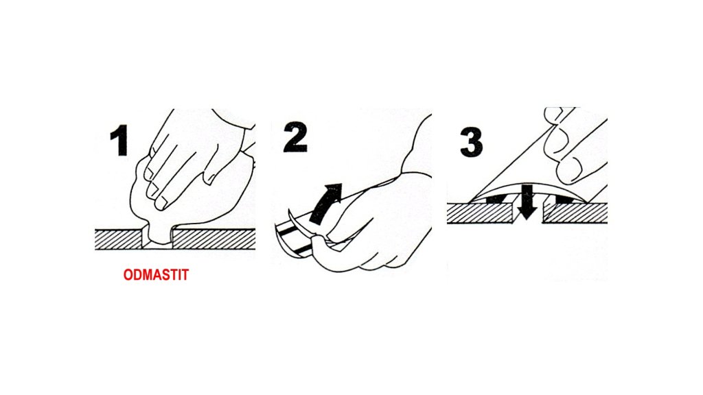 Přechodová lišta samolepící oblá Profilteam – šampaň E02 – 100 × 1000 mm