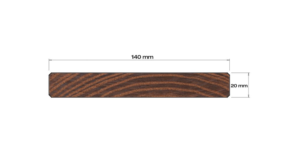 Terasové prkno Jasan Thermowood 20 × 140 × 2700 mm – hladká strana