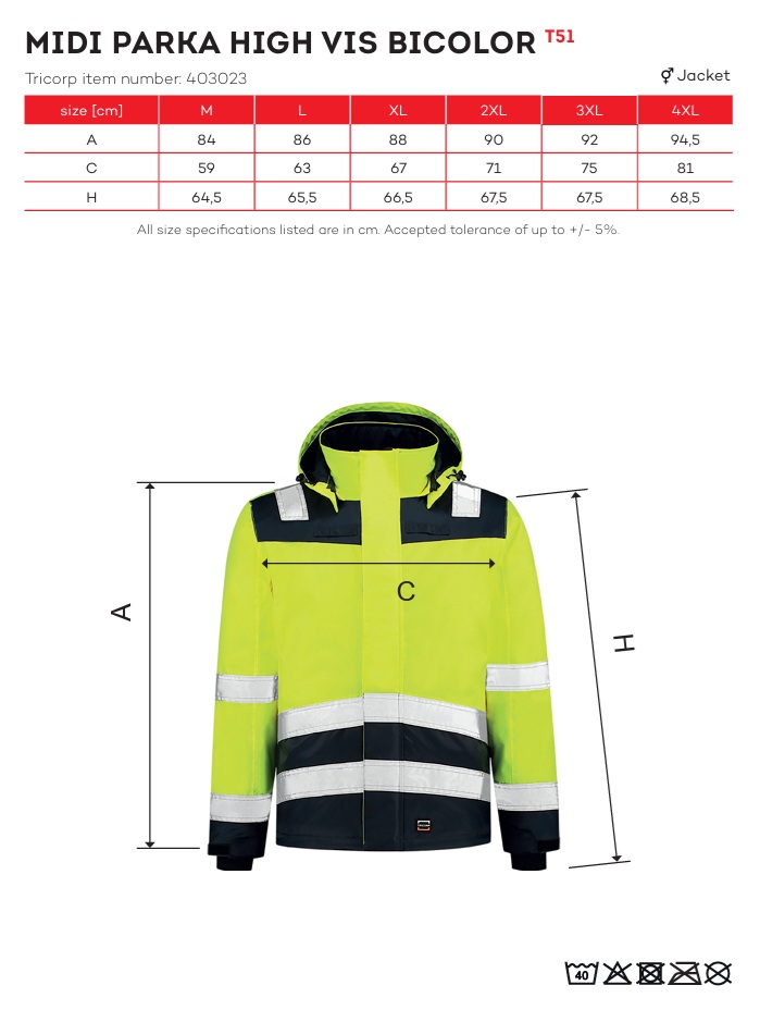 Midi Parka High Vis Bicolor